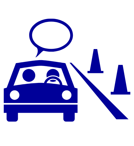 cartoon of 2 people in a car